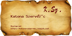 Katona Szervác névjegykártya